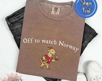 Comfort Colors® Off To Watch Norway T-shirt, Funny Goat Shirt, World Cup T-shirt