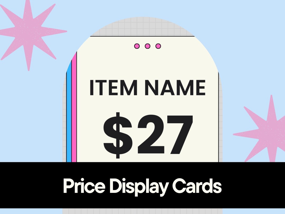 3x3 Price Display Cards Canva Template | 6-page Editable Pricing Signs ...