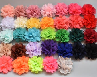 Pinza para el pelo con flor de gasa, broche, ramillete o adorno para bolso (7 cm)