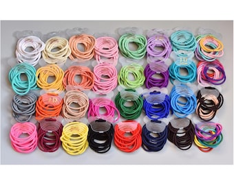 3mm Nylon Hair Ties for Toddlers, Metal-Free Elastics, Set of 12