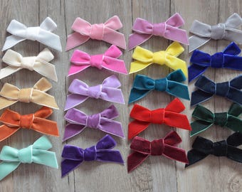 Par de coletas de cinta de terciopelo de 3 pulgadas, coleteros, pinzas para el cabello, elásticos