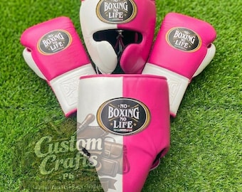 Kit completo de guantes de boxeo, protector de cabeza y de ingle personalizado sin boxeo