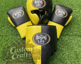 No Boxing No Life-sparringset handschoenen - hoofddeksel - kruisbeschermer Alle maten