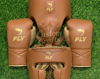 Genuine Cowhide Leather Fly Customized White Boxing Sparring Set Gloves Headgear groin Guard