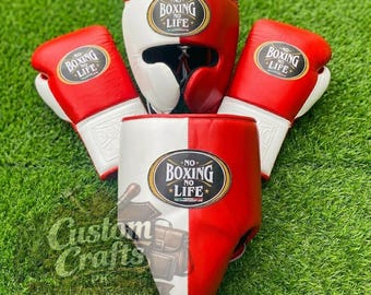 Genuine Leather No Boxing Life Set – Gloves, Head Guard, Groin Protector Kit