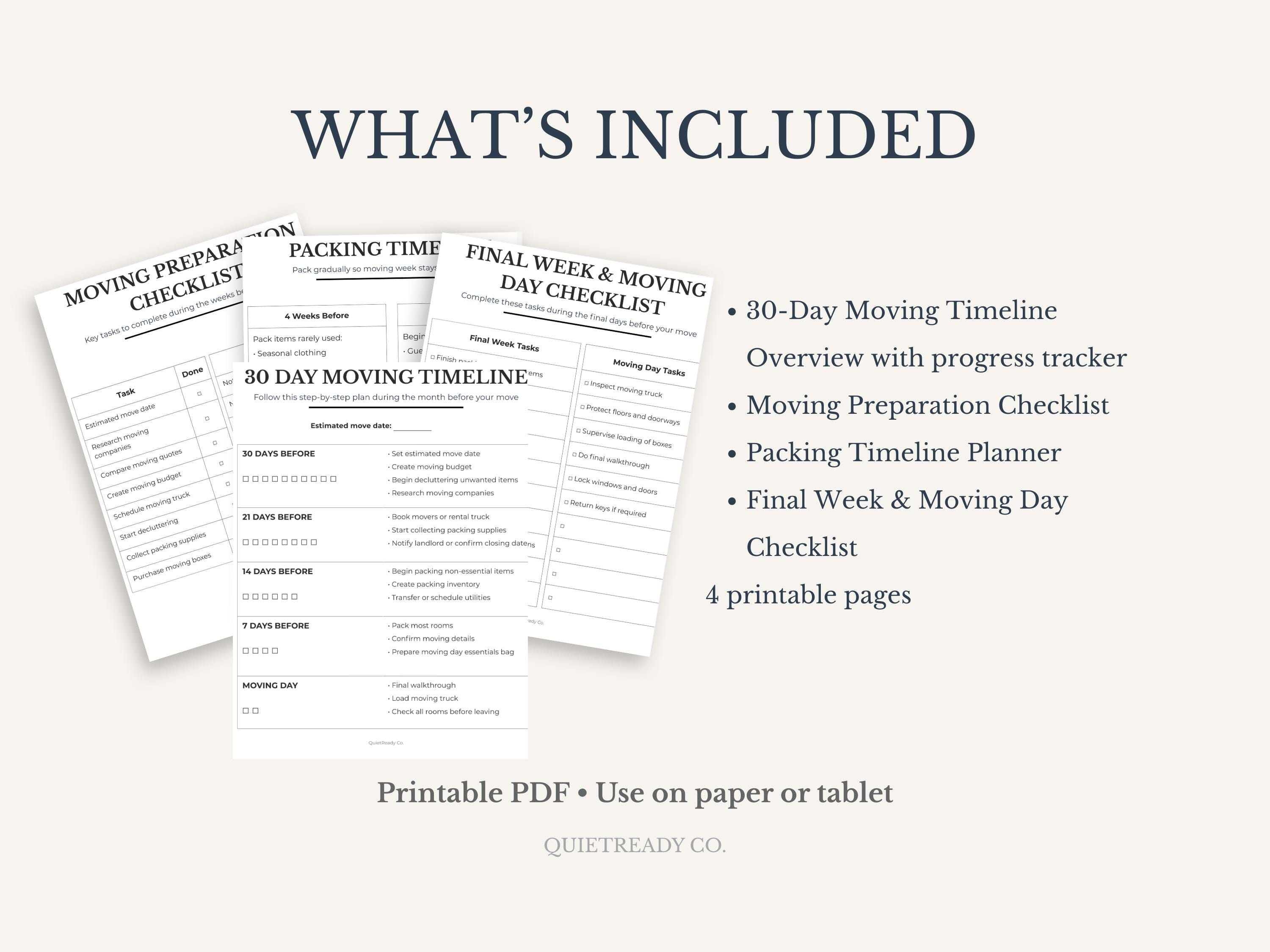 Relocation Guide.pdf 30 Day Moving Timeline Checklist Printable | Moving Planner | Apartment ...