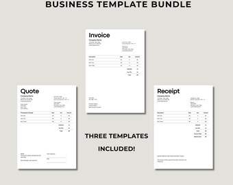 Paquete de plantillas empresariales minimalistas / Factura, presupuesto, recibo (Canva)