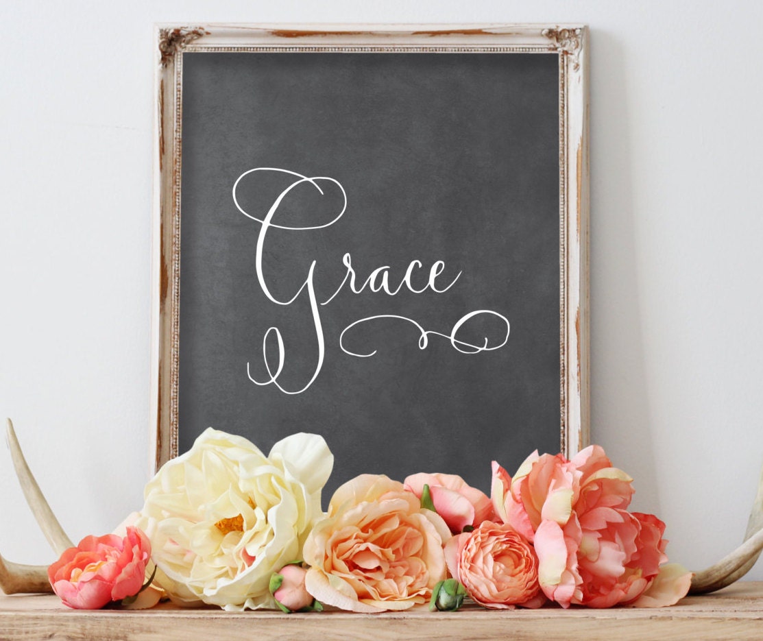 Grace Wall Art Print INSTANT DOWNLOAD in 3 sizes 5x7 8x10 & Etsy