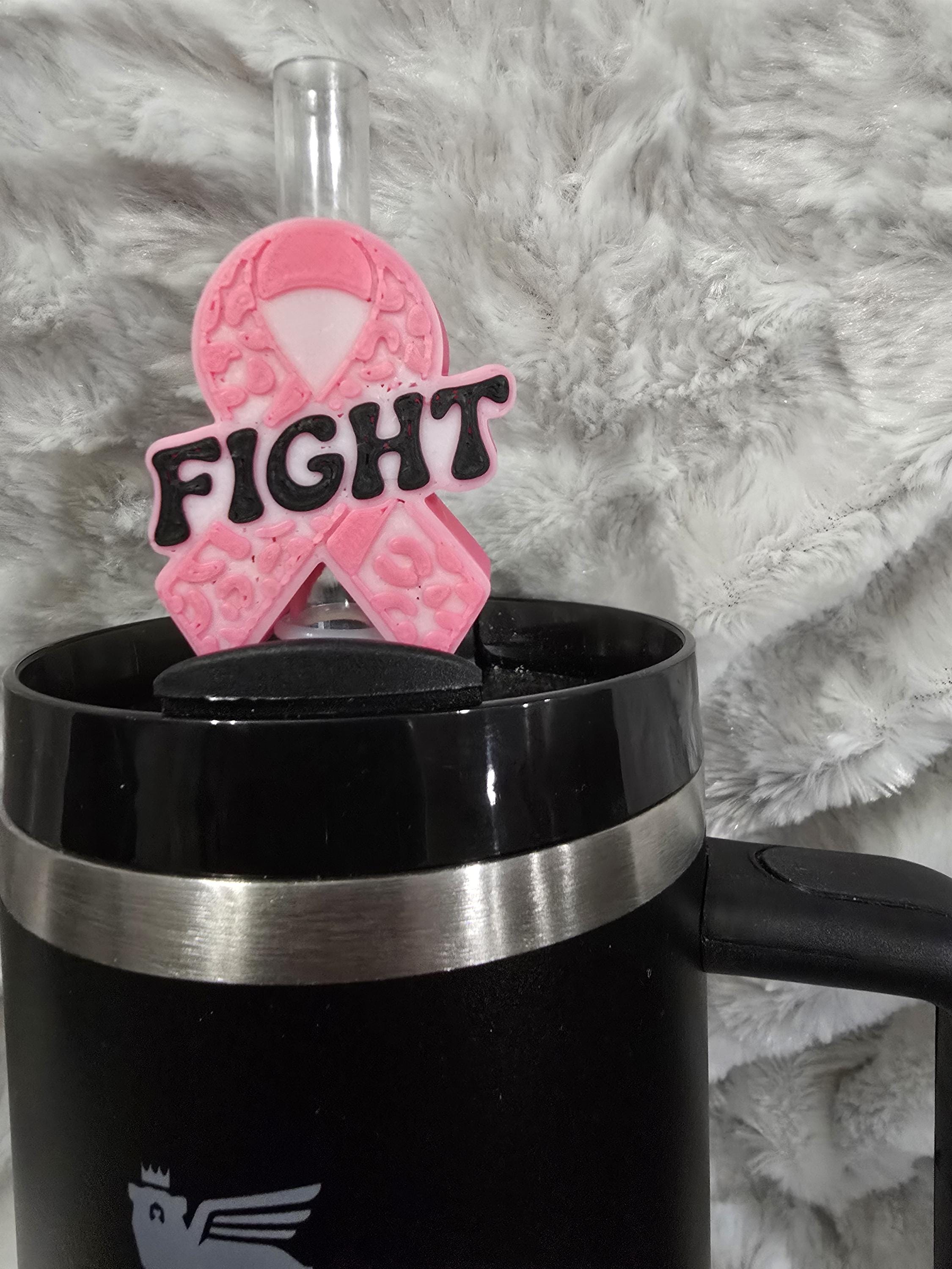 Cancer Ribbon Pink Bow Straw Topper Slider for Stanley | Tumbler | 10mm ...
