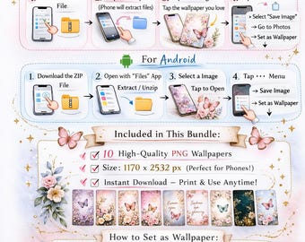 Pacchetto di sfondi cristiani per cellulari / Schermata di blocco con versetti biblici (download digitale)
