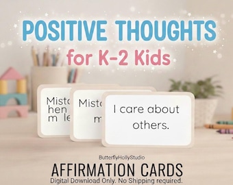 48 carte neutre di affermazioni positive K-2 / Fiducia e calma in classe / Poster SEL stampabili