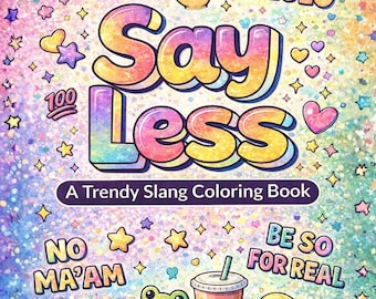 Libro da colorare con slang di tendenza per adolescenti e adulti / Pagine antistress