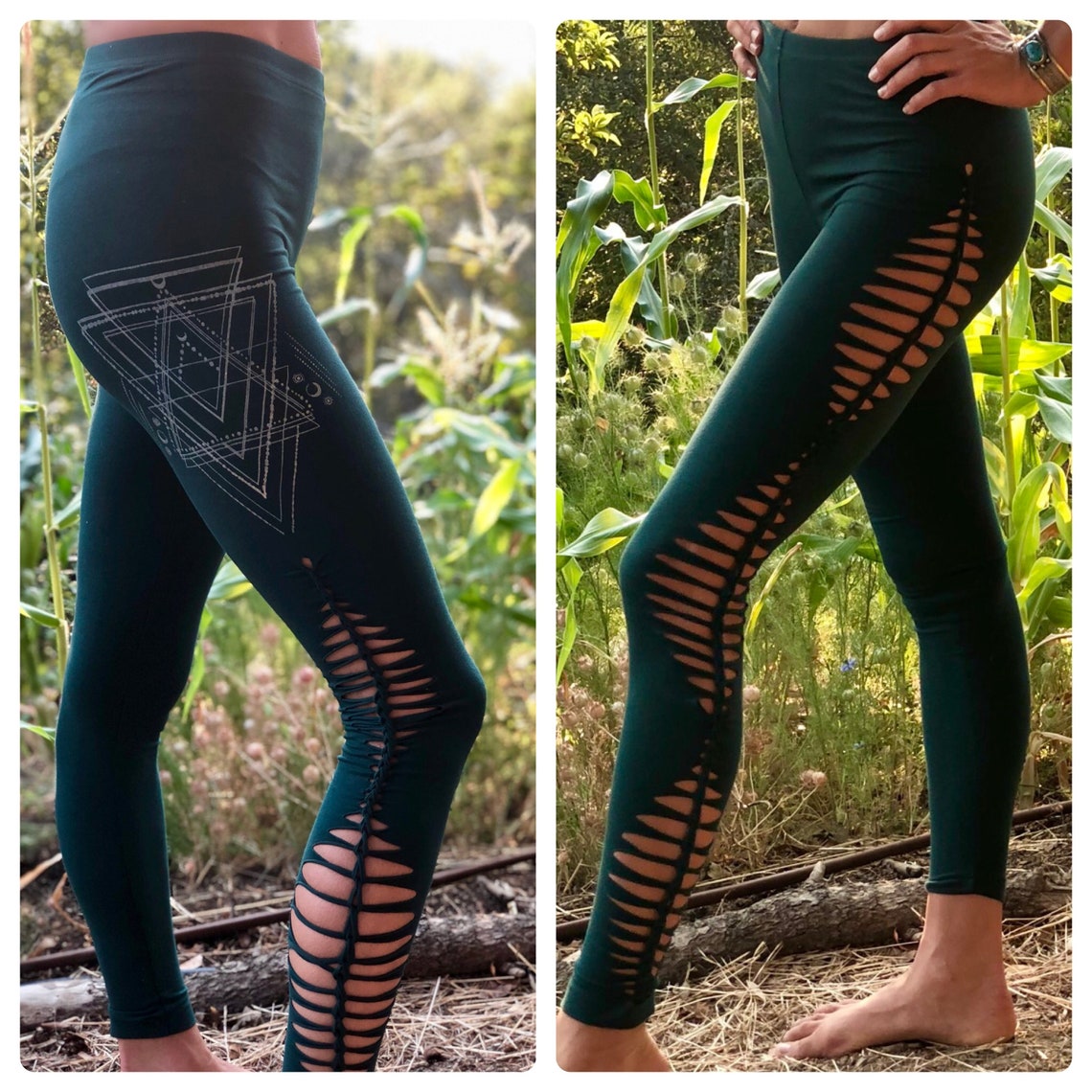 PRISMS Cut & Braid Cutty Leggings Etsy