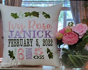 Birth Announcement Pillow - ANIMALS