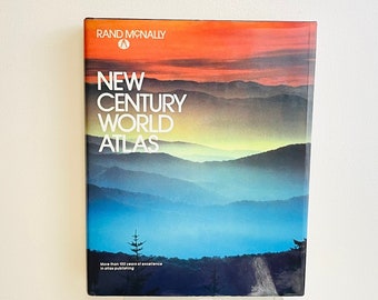 Vintage 1986 Rand McNally World Atlas: Ombre Cover Art Book