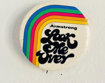 Vintage 70s Rainbow Armstrong Flooring Pinback Button