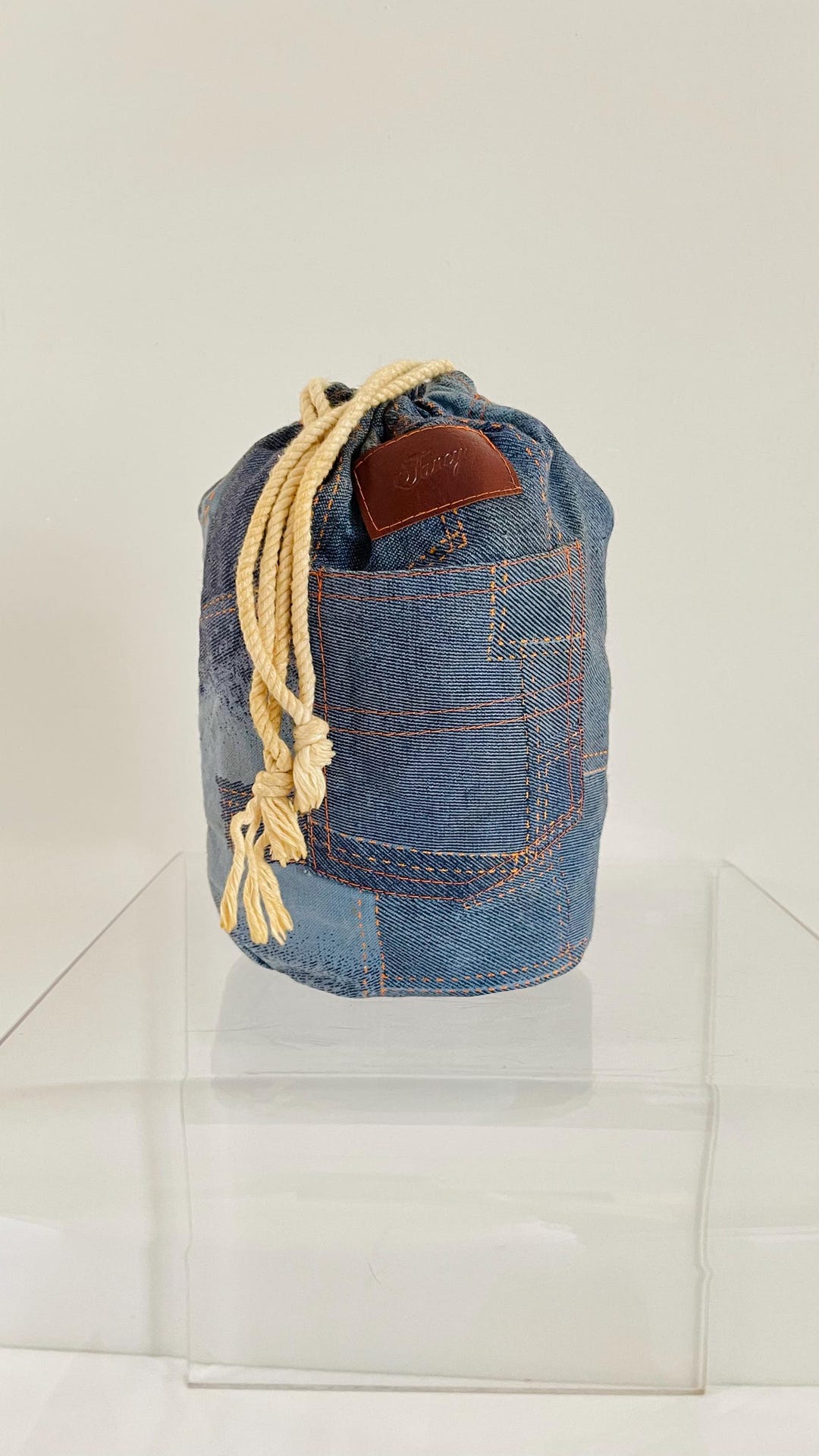 Vintage 1970s Groovy Denim Drawstring Janey Carry Bag Hong Kong - Etsy
