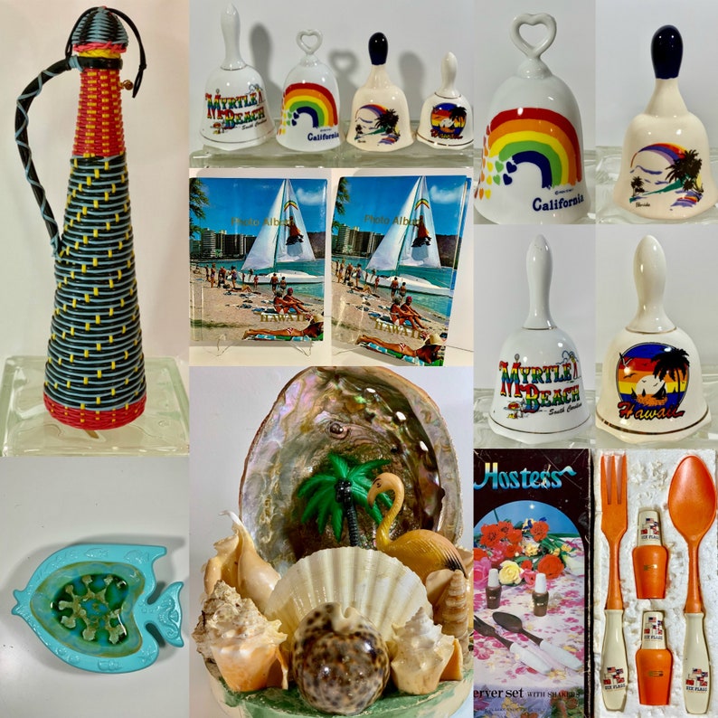 Vintage 1960s Retro Hostess Gift Server Shakers Six Flags Souvenir Matera Hakusan Japan NOS