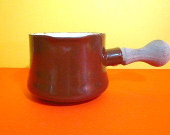 Vintage 1970s MID Century Modern Enamelware Brown Dansk KOBENSTYLE Butter Warmer