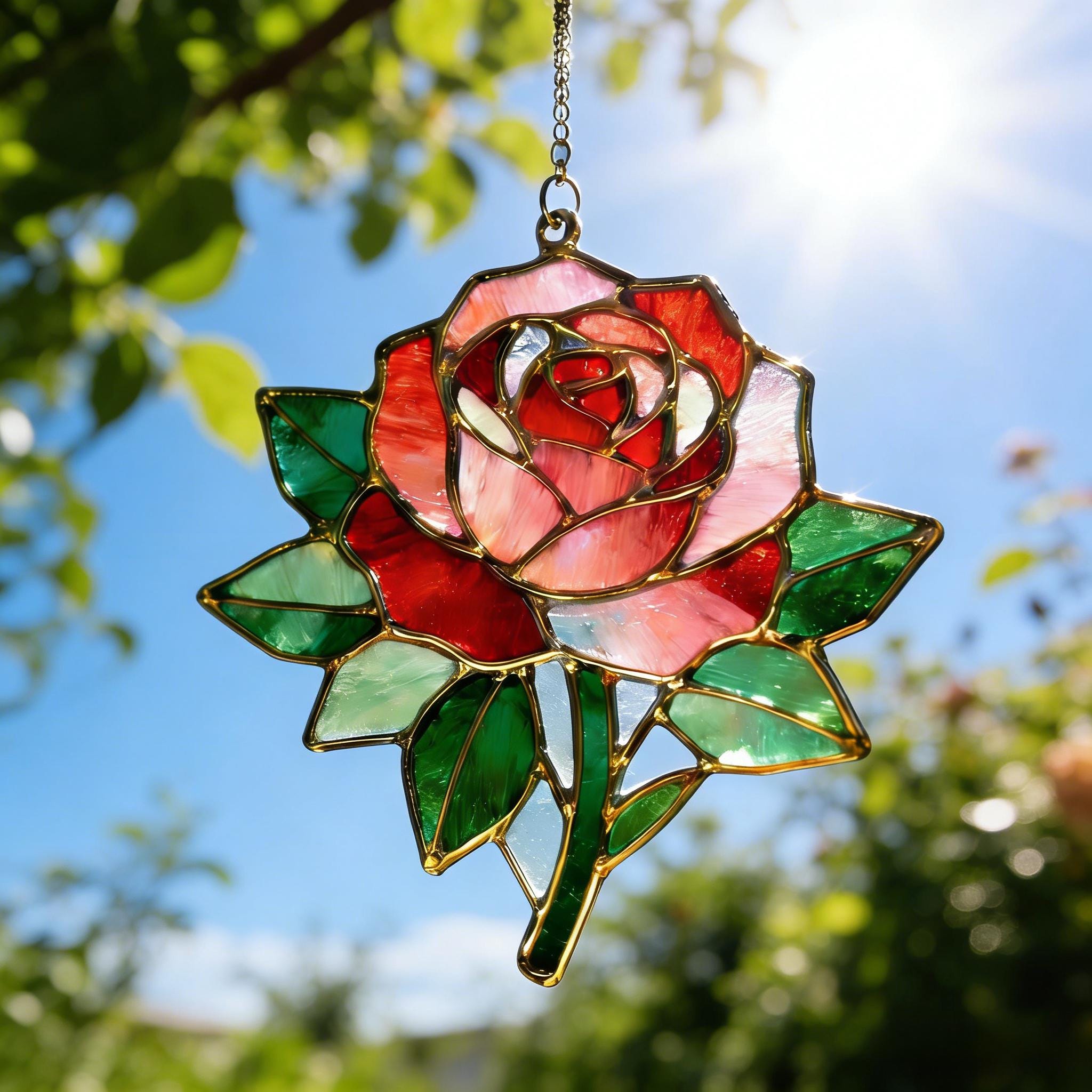 Rose Stained Glass - Etsy