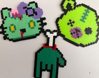 Zombie Apocalypse inspired perler necklace | Handmade Kandi | Necklace