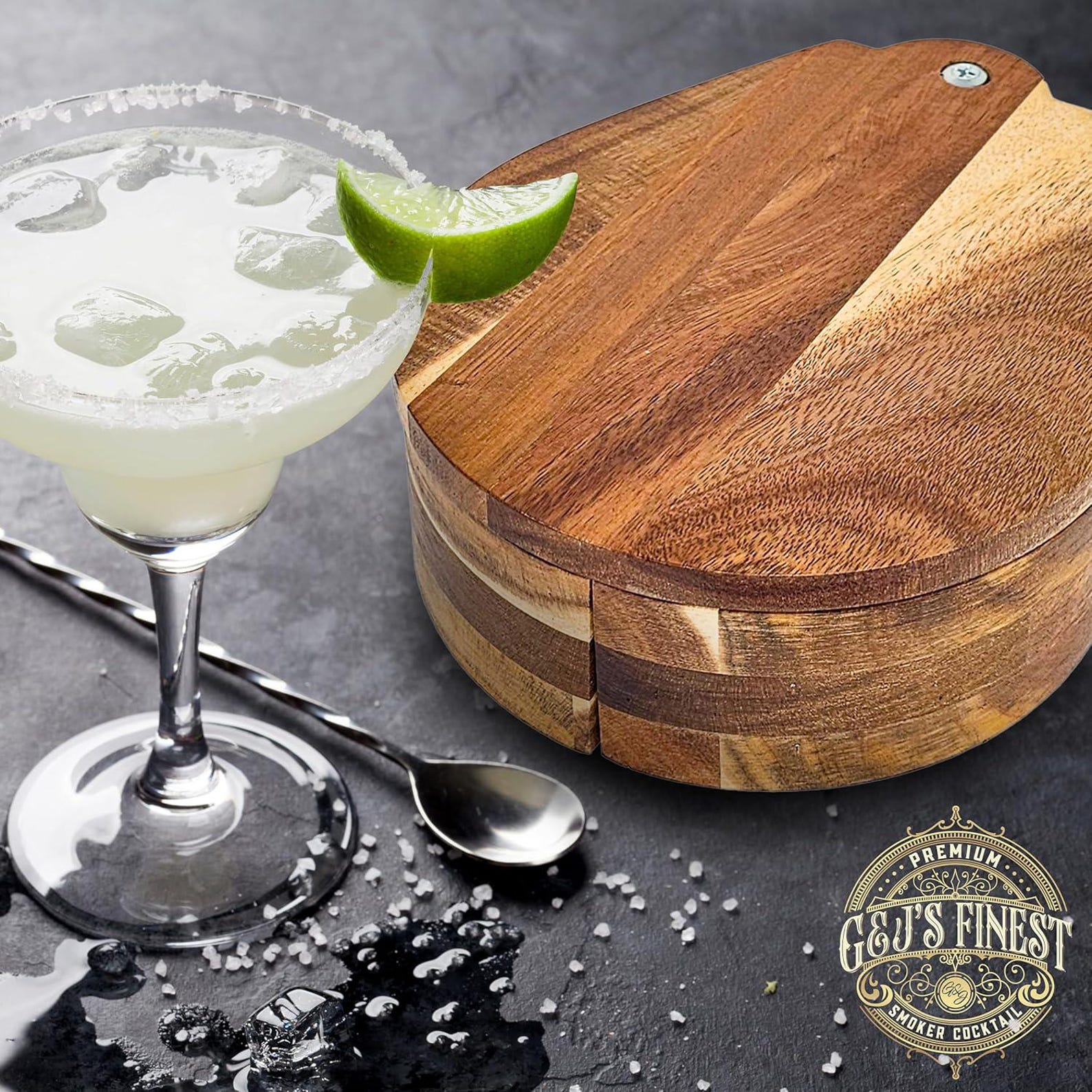 Cocktail Rimmer Set Acacia Wood Margarita Salt Rimmer Set, 3-tier Cocktail Bar Accessory - Etsy