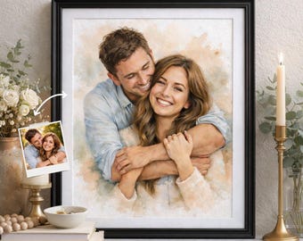 Personalized Watercolor Portrait Painting, Custom People Illustration, Timeless Wall Art Gift