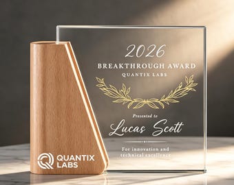 Custom Glass and Wood Award Plaque – Personalized Retirement Honor & Achievement Award for Professionals