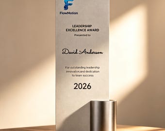 Personalized Desk Award with Metal Stand, Custom Engraved Achievement Plaque