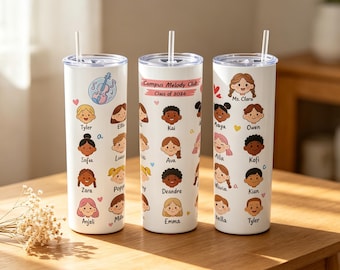 Personalized Graduation Tumbler - Custom Class 2026 Travel Mug with Names, Teacher & Student Gift, Stainless Steel, School Keepsake