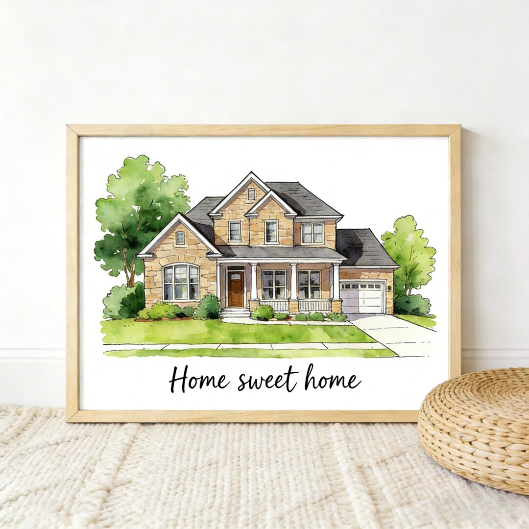 Custom Watercolor House Portrait, Personalized Home Illustration ...