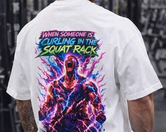 Curling in Squat Rack | Graphic T-Shirt