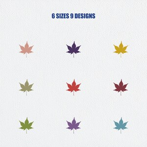 Maple Leaf Machine Embroidery Design – 9 Autumn Fall Leaves Set (Instant Download)