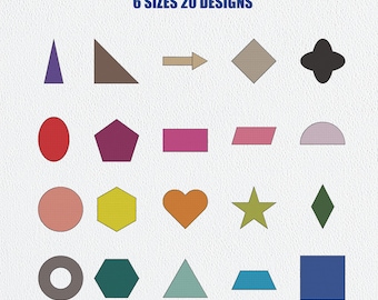 基本図形刺繍デザイン集 – 20デザイン、6サイズ（デジタルダウンロード）