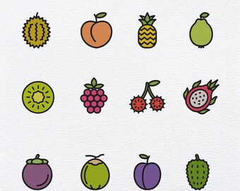 フルーツ刺繍デザインセット - 季節のフルーツ デジタルファイル - (6サイズ 12デザイン)