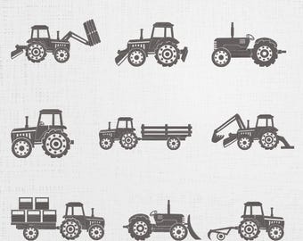 農業機械刺繍セット – 農業用トラクターデジタルバンドル（5サイズ、9デザイン）