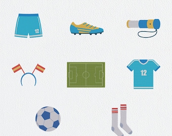 Conjunto de Bordados de Futebol – Bola, Camisa, Chuteiras, Campo (Download Digital)