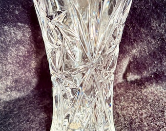 Vintage Lead Crystal Bud Vase, Cut Glass, Taiwan, Small Shelf Decor