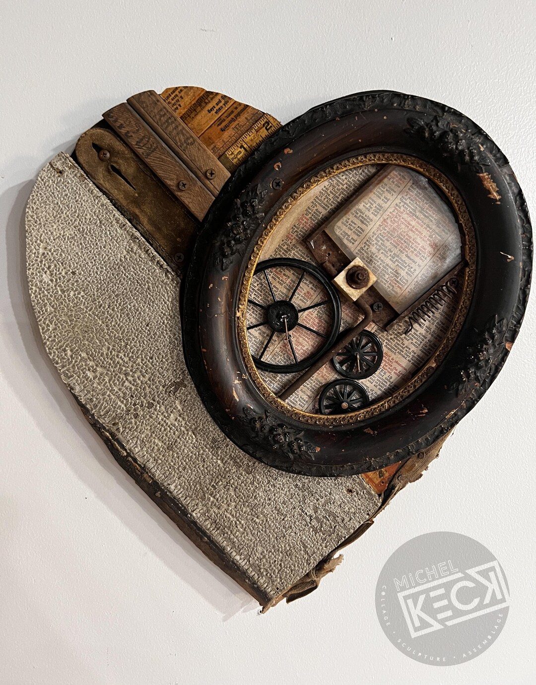 Heart Scripture Art Assemblage Made From Mixed Media Materials and ...