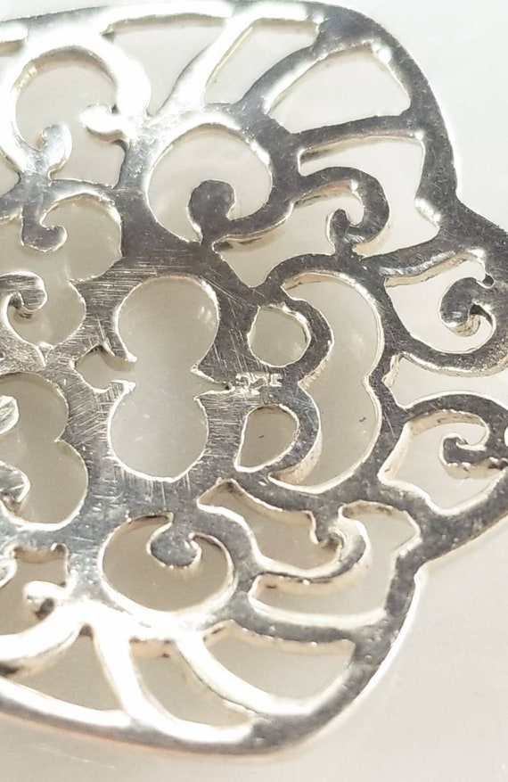 Silver Filigree Doorknocker Earrings (Clip) - image 3