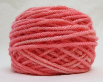 SALMON, 100% Wool, 2 oz. 43 yards, 4-Ply, Bulky weight or 3-ply Worsted weight yarn, already wound into cakes, ready to use, made to order.