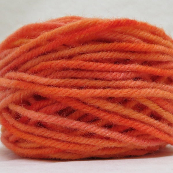 CARROT, 100% Wool, 2 Ozs. 43 yards, 4-Ply, Bulky or 3-ply Worsted weight yarn, already wound into cakes, ready to use, made to order.