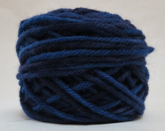 Liberty Blue, 100% Wool, 2 Ozs. 43 yards, 4-Ply, Bulky or 3 ply Worsted weight yarn, already wound into cakes, ready to use.