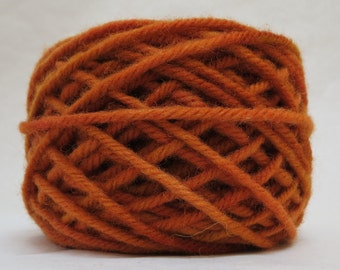 PUMPKIN, 100% Wool, 2 Ozs. 43 yards, 4-Ply, Bulky or 3-ply worsted weight yarn, already wound into cakes, ready to use, made to order.