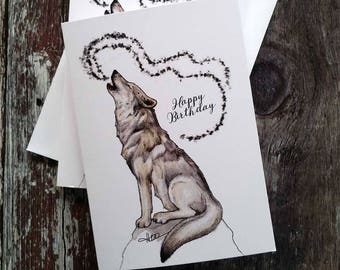 Howling Wolf Birthday Card