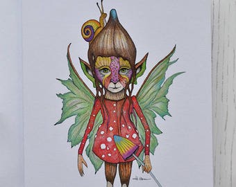 Mushroom Fairy Greeting Card