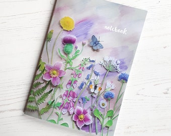 Meadow Journal - Nature Notebook - Botanical Notebook - Wildflowers - Paper Art