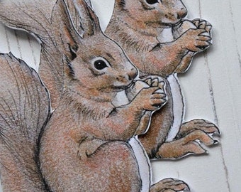 Squirrel Parcel Tag, Woodland Animal Swing Tag