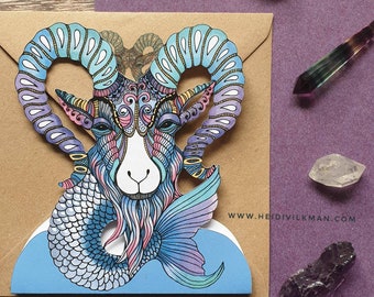 CAPRICORN Zodiac Birthday Card