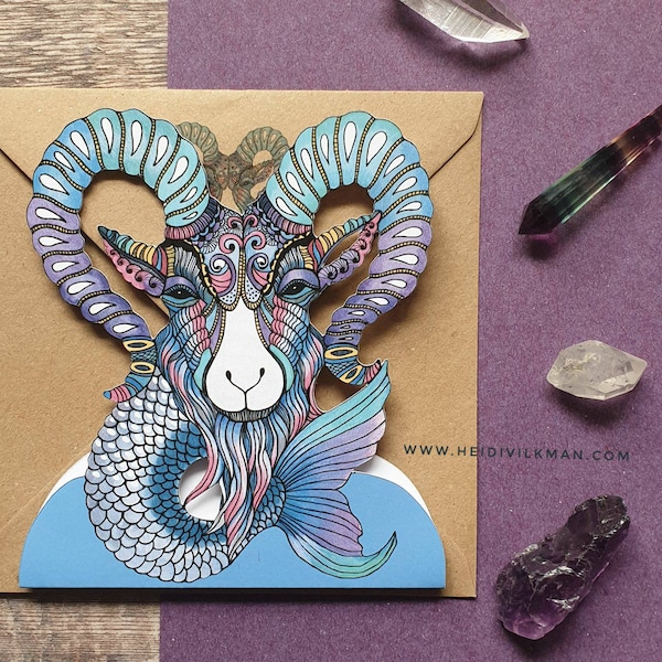 CAPRICORN Zodiac Birthday Card